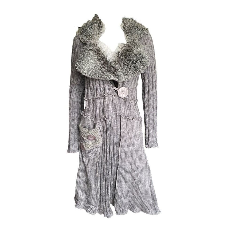 french fairy grunge fur duster cardigan